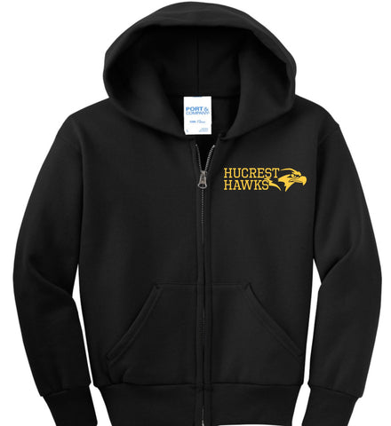 Hucrest Hawks YOUTH Full Zip Sweatshirt